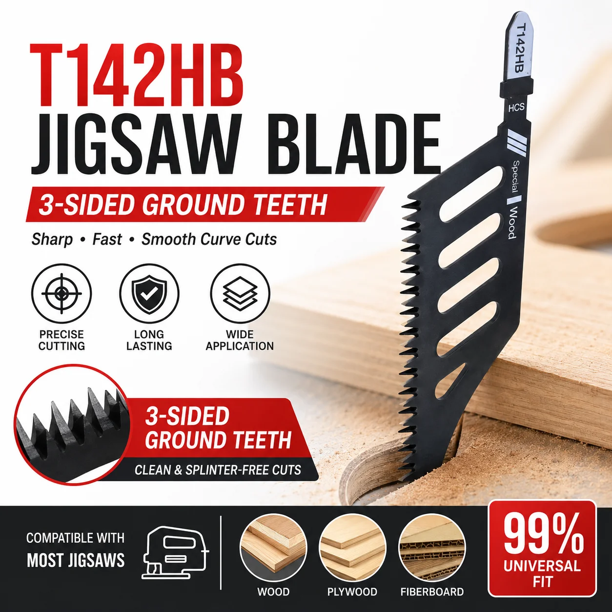 T142HB Curved Jigsaw Blade Flush Cutting Curved Reciprocating Saber Saw Blades For Precision T Shank Precision Jigsaw Blade
T142HB Curved Jigsaw Blade Flush Cutting Curved Reciprocating Saber Saw Blades For Precision T Shank Precision Jigsaw Blade