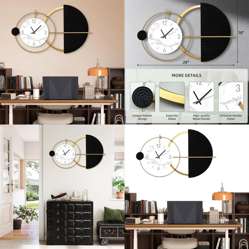 Battery-Powered Silent 29 x 18 Modern Wall Clock, Stylish Analog Timepiece for Home and Office
Battery-Powered Silent 29 x 18 Modern Wall Clock, Stylish Analog Timepiece for Home and Office