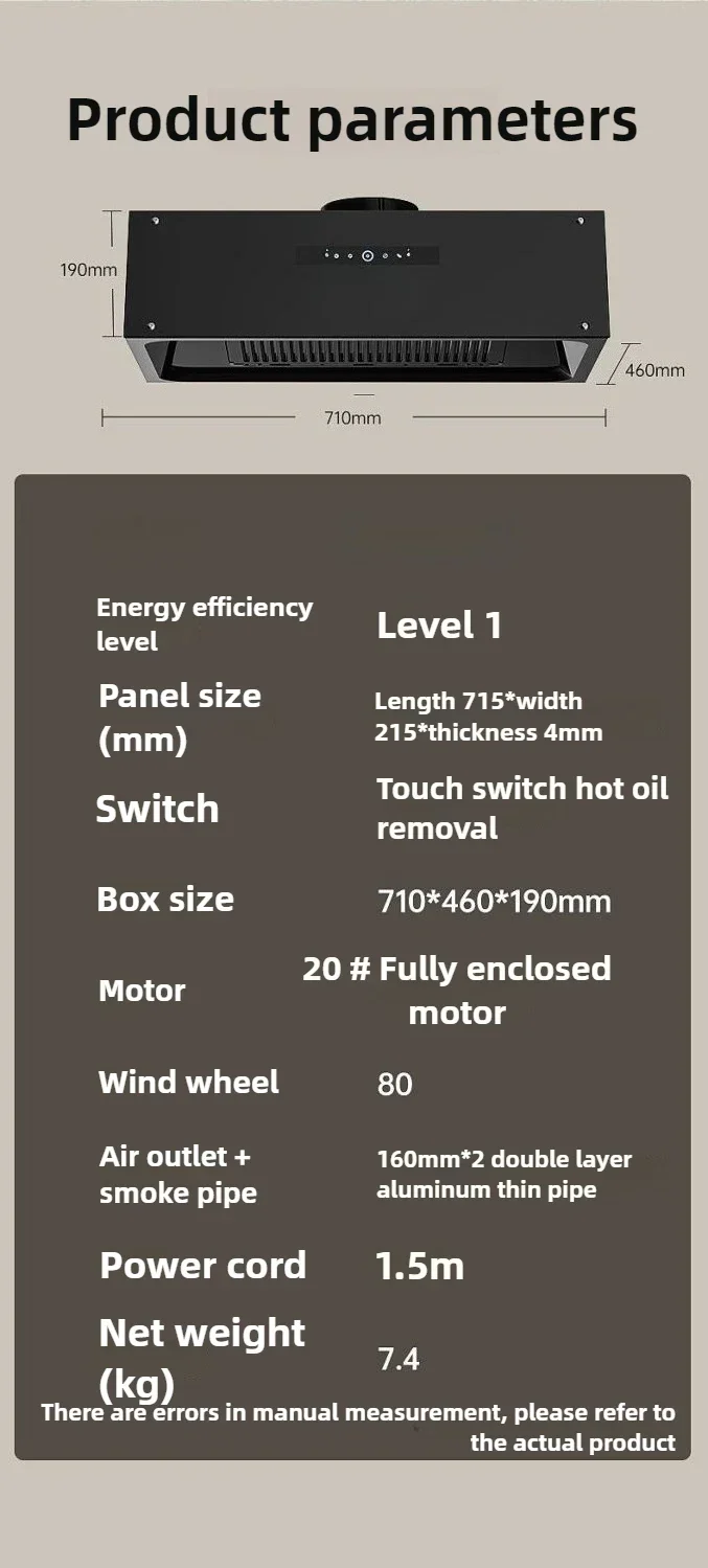 Durable220V Kitchen Range Hood with Large Top Suction European Style Automatic Oil Separation Low Noise for Household Use
Durable220V Kitchen Range Hood with Large Top Suction European Style Automatic Oil Separation Low Noise for Household Use