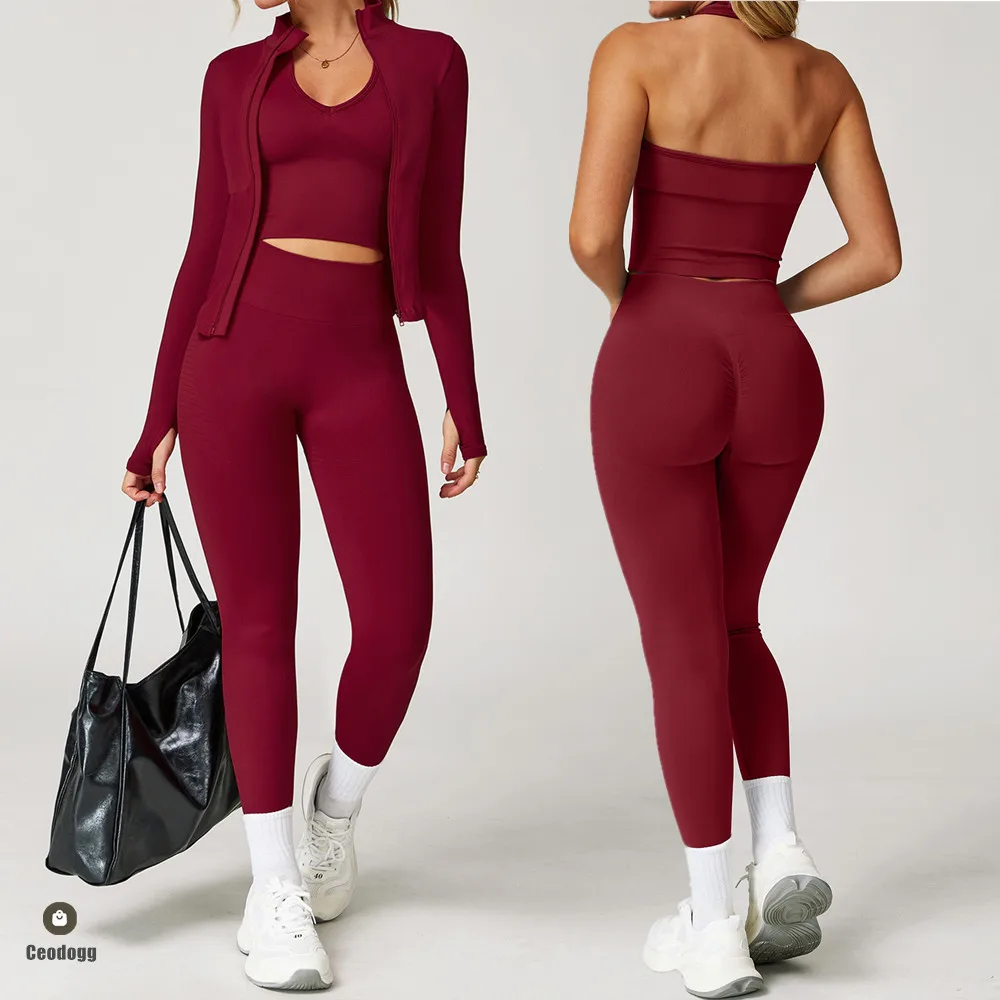 3PCS Seamless Long Sleeve Jacket Yoga Set Gym Clothes Sportswear Women Fitness Pant port Bra Gym Workout Leggings XP19
3PCS Seamless Long Sleeve Jacket Yoga Set Gym Clothes Sportswear Women Fitness Pant port Bra Gym Workout Leggings XP19