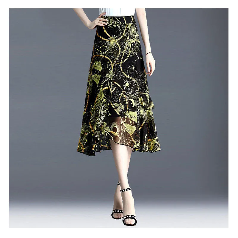 2024 New Irregular Chiffon Half Skirt for Women Summer Buttocks Wrapped A-line Mid Length Floral High Waisted Skirts Female
2024 New Irregular Chiffon Half Skirt for Women Summer Buttocks Wrapped A-line Mid Length Floral High Waisted Skirts Female