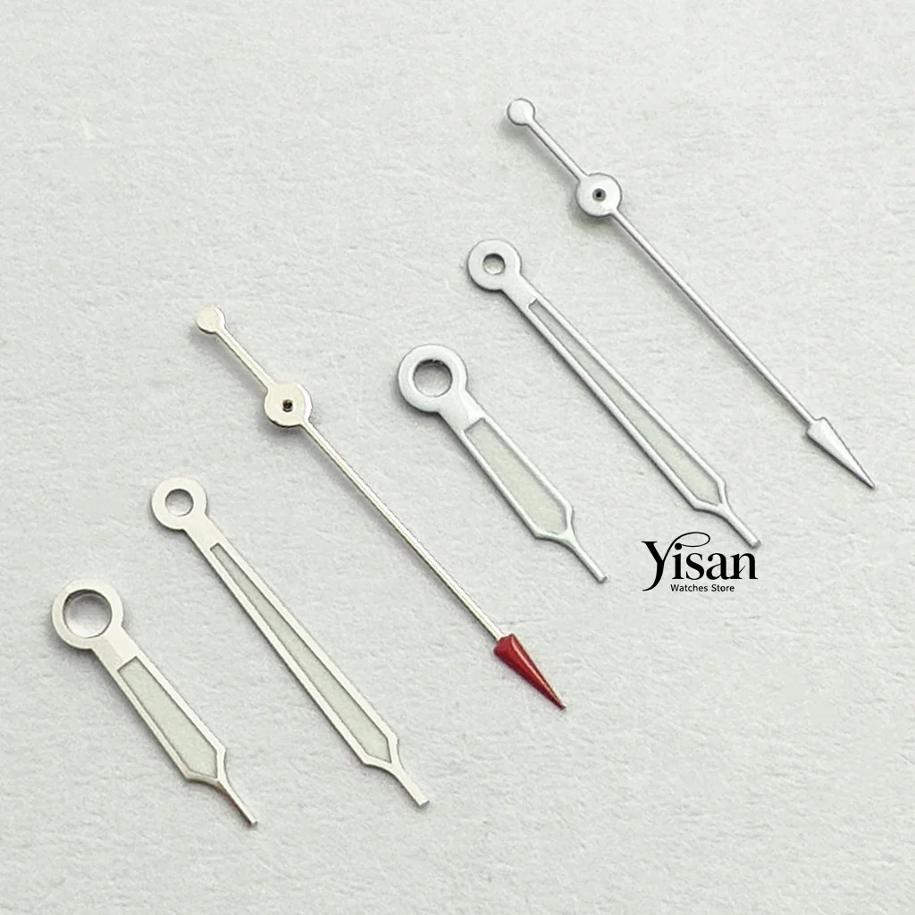 Yisan new silver watch hands Fit VH31 movement green luminous watch accessories.
Yisan new silver watch hands Fit VH31 movement green luminous watch accessories.