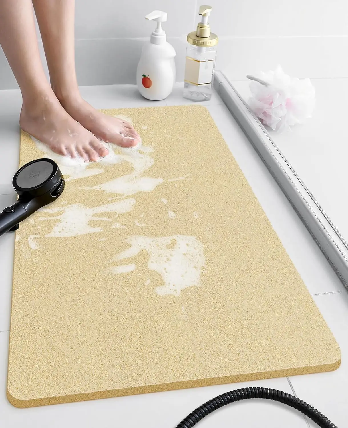 Non Slip Shower Mat, Quick Drying Bath Mat for Tub, PVC Loofah Mat for Wet Areas (Beige)
Non Slip Shower Mat, Quick Drying Bath Mat for Tub, PVC Loofah Mat for Wet Areas (Beige)