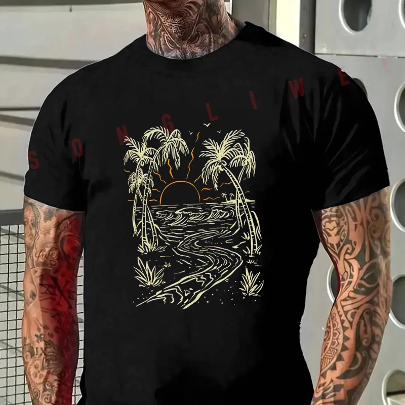 Coastal Vacation Style Island Element Printed Motorcycle T-Shirt Men's Summer Casual Fashion Short Sleeve Tshirt Tops Tee
Coastal Vacation Style Island Element Printed Motorcycle T-Shirt Men's Summer Casual Fashion Short Sleeve Tshirt Tops Tee