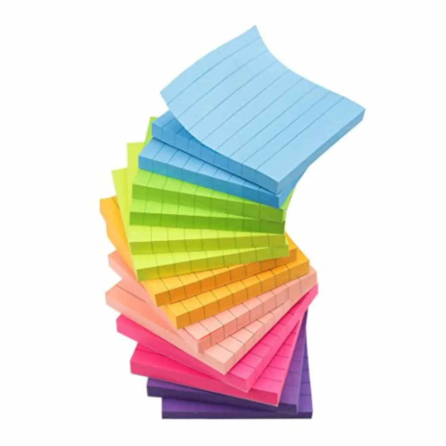 ch, 14 Pads/Pack with Lines Notepads, 7 Bright Colors Self-Stick Pads, 80 Sheets/Pad, Total 1120 Sheets
ch, 14 Pads/Pack with Lines Notepads, 7 Bright Colors Self-Stick Pads, 80 Sheets/Pad, Total 1120 Sheets