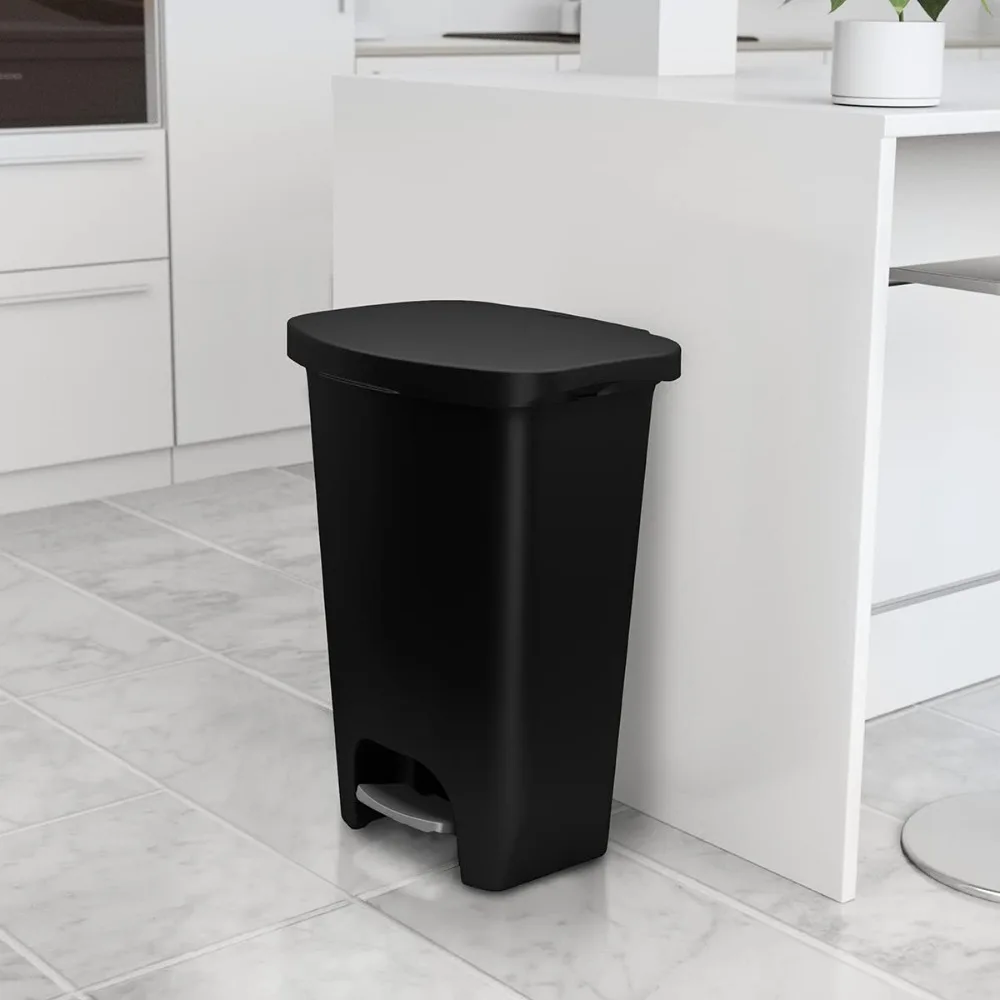 13 Gallon Trash Can | Plastic Kitchen Waste Bin with Odor Protection of Lid | Hands Free with Step On Foot Pedal and Garbag 
13 Gallon Trash Can | Plastic Kitchen Waste Bin with Odor Protection of Lid | Hands Free with Step On Foot Pedal and Garbag