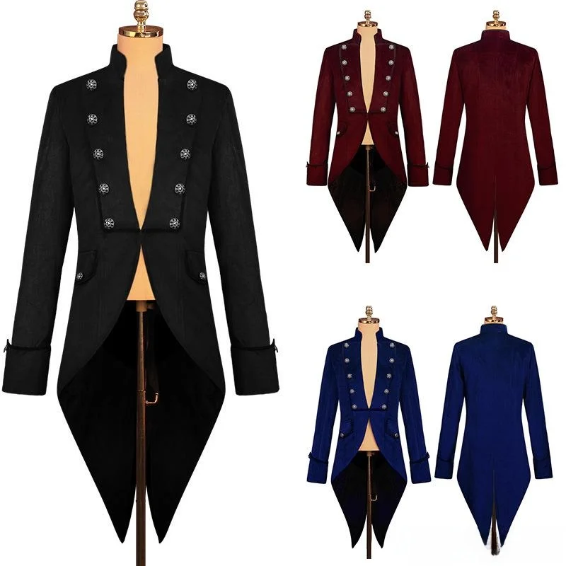 New Halloween Tailcoat Medieval Retro Punk Men's Coat Performance Costume Seven-Sleeve Other Material Autumn Fashion Men's Suit
New Halloween Tailcoat Medieval Retro Punk Men's Coat Performance Costume Seven-Sleeve Other Material Autumn Fashion Men's Suit
