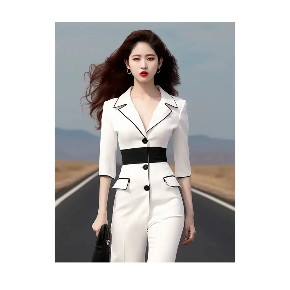 2025 Spring Summer New High-end Feeling Straight Tube High Waist Slimming Fashion Contrasting Color Jumpsuit For Women Trousers
2025 Spring Summer New High-end Feeling Straight Tube High Waist Slimming Fashion Contrasting Color Jumpsuit For Women Trousers