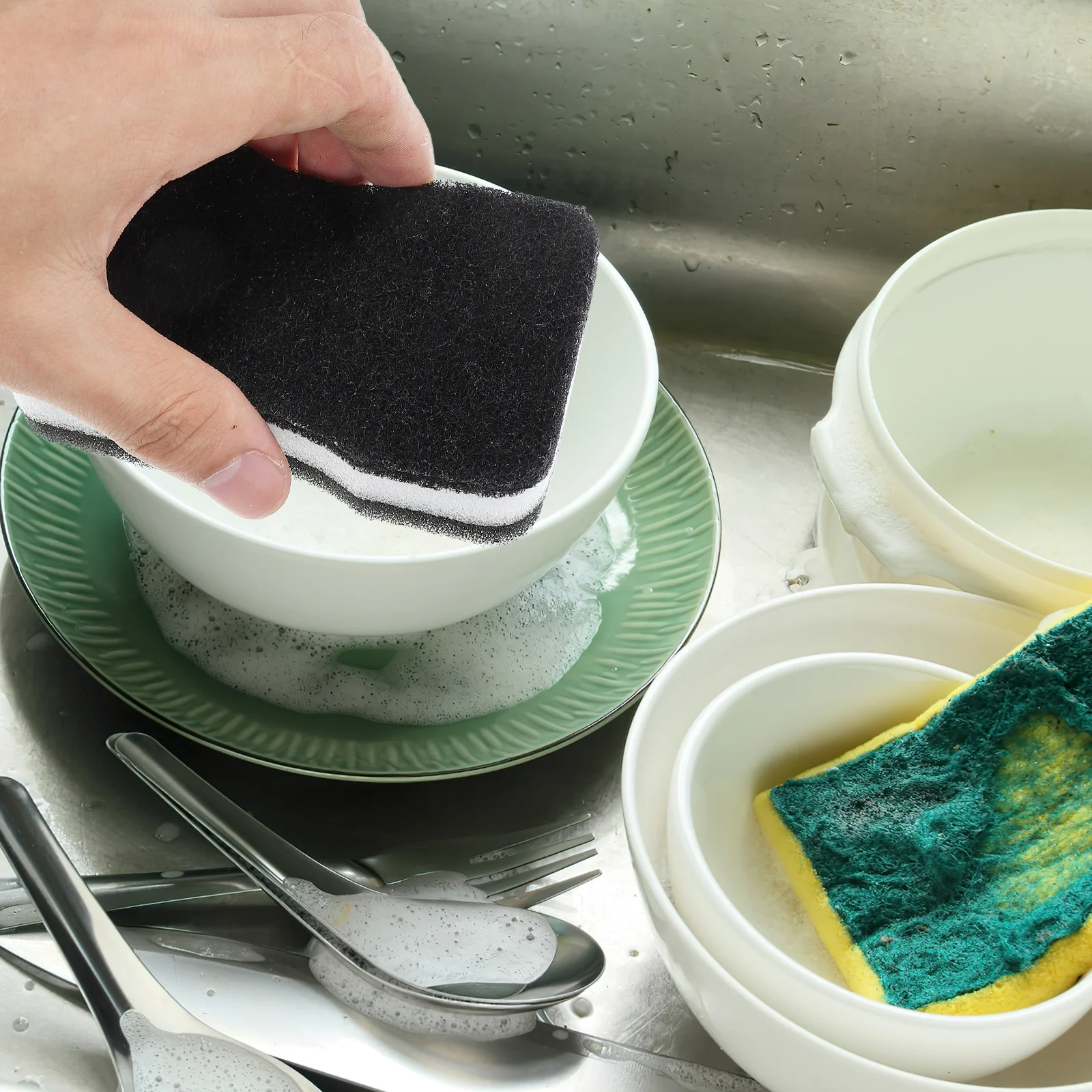 5pcs Dishwashing Sponge Pad Slim Waist Double Side Scrubber Cleaning Sponge Kitchen Bathroom Durable Cellulose Pad
5pcs Dishwashing Sponge Pad Slim Waist Double Side Scrubber Cleaning Sponge Kitchen Bathroom Durable Cellulose Pad