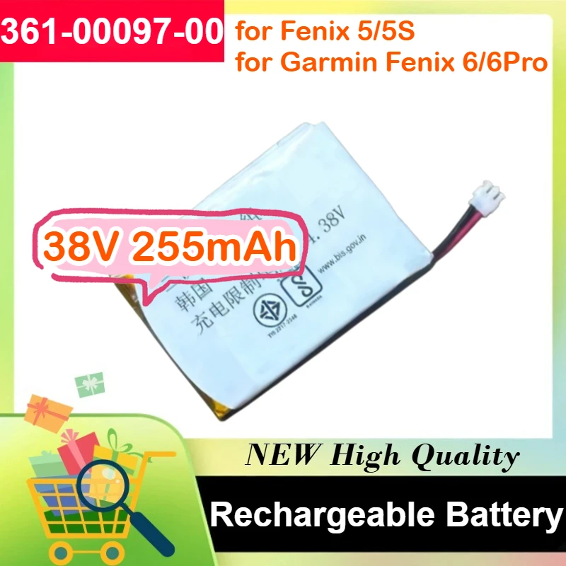 361-00097-00 3.8V 255mAh для Fenix 5/5S, для Garmin Fenix 6/6Pro, сменная батарея для умных часов
361-00097-00 3.8V 255mAh для Fenix 5/5S, для Garmin Fenix 6/6Pro, сменная батарея для умных часов