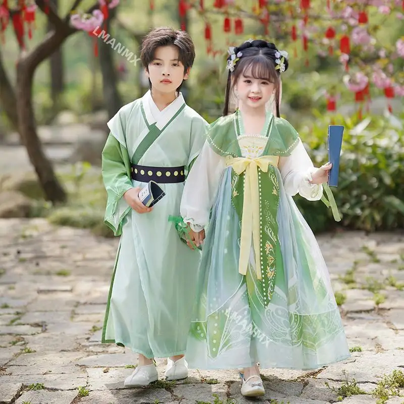 Hanfu Girls' Ancient Style Boys' Summer Student Children's Tang Dress Women's Performance Dress Spring and Autumn Style
Hanfu Girls' Ancient Style Boys' Summer Student Children's Tang Dress Women's Performance Dress Spring and Autumn Style