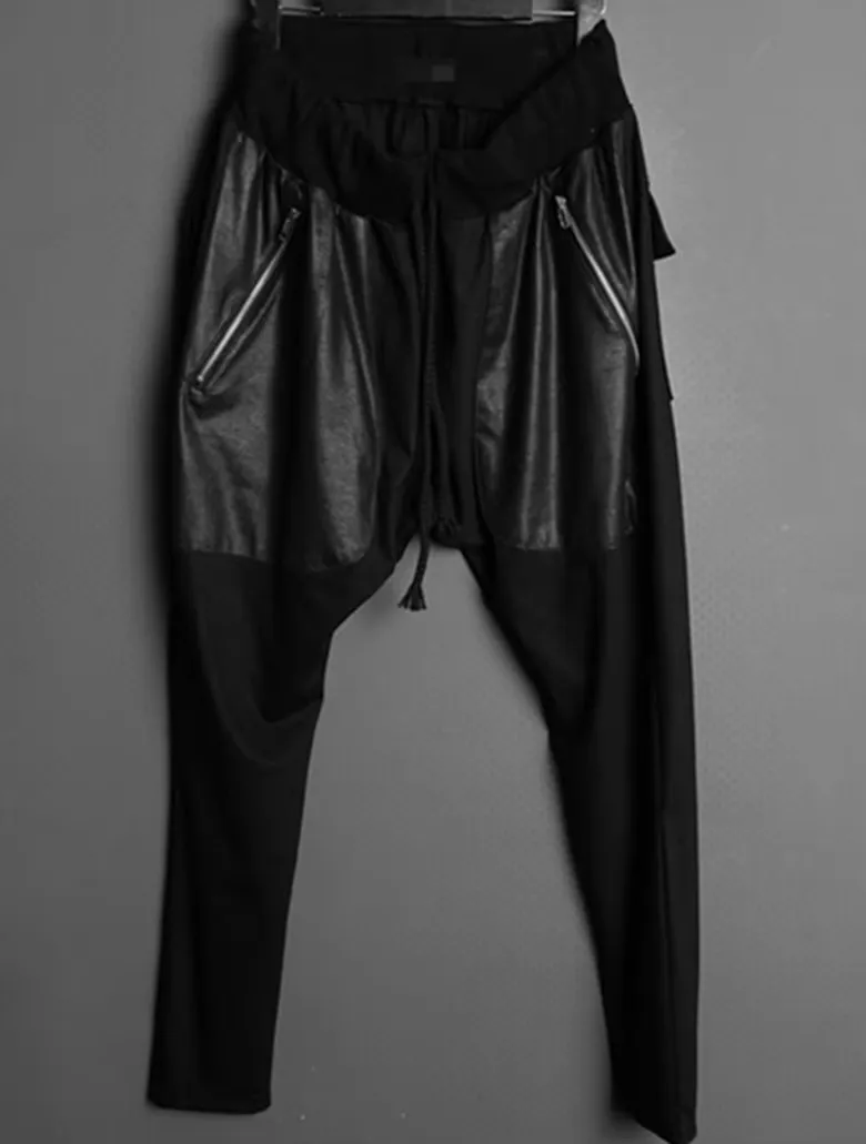 27-46 2025 Men's Clothing Fashion Singer PU Splicing Harem Pants Saggy Trousers Low Crotch Casual Pants Plus Size Costumes
27-46 2025 Men's Clothing Fashion Singer PU Splicing Harem Pants Saggy Trousers Low Crotch Casual Pants Plus Size Costumes
