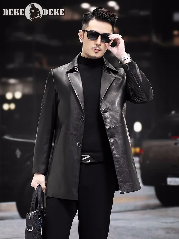 Luxury Business Men Work Cowhide Blazer Suit Coat Single Breasted Slim Fit Mid Long Genuine Leather Jacket Autumn Outwear Coats
Luxury Business Men Work Cowhide Blazer Suit Coat Single Breasted Slim Fit Mid Long Genuine Leather Jacket Autumn Outwear Coats