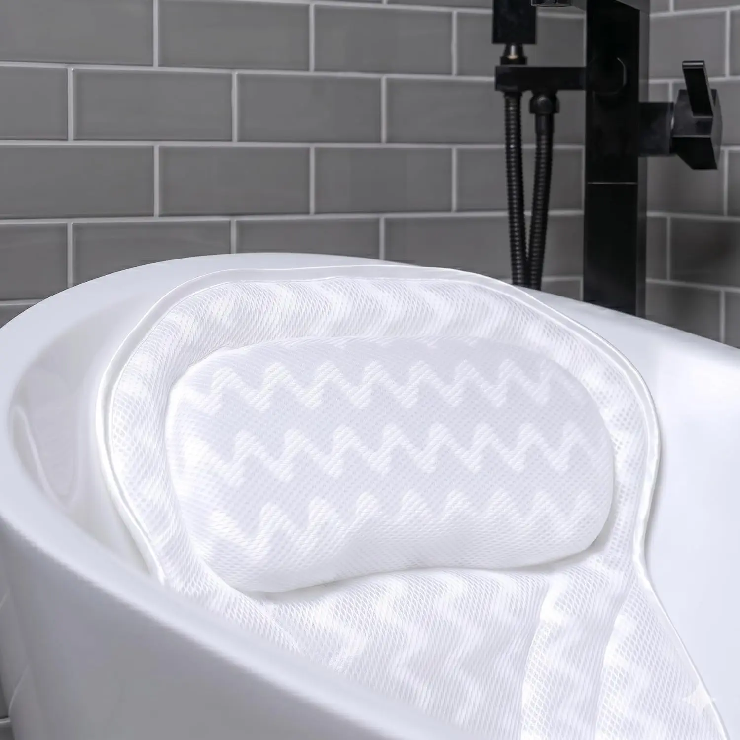 Bath Pillow for Tub with Neck Support, Spa Cushion with 6 Suction Cups, Machine Washable Bathtub Accessories
Bath Pillow for Tub with Neck Support, Spa Cushion with 6 Suction Cups, Machine Washable Bathtub Accessories