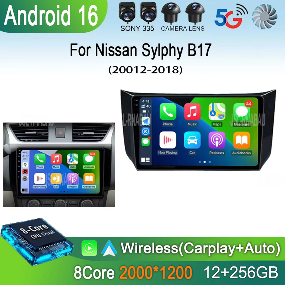 Android 16 For Nissan Sylphy B17 Sentra 12 2012-2018 Carplay Auto 2K Screen Car Radio Multimedia Player NO 2din Autoradio Stereo
Android 16 For Nissan Sylphy B17 Sentra 12 2012-2018 Carplay Auto 2K Screen Car Radio Multimedia Player NO 2din Autoradio Stereo