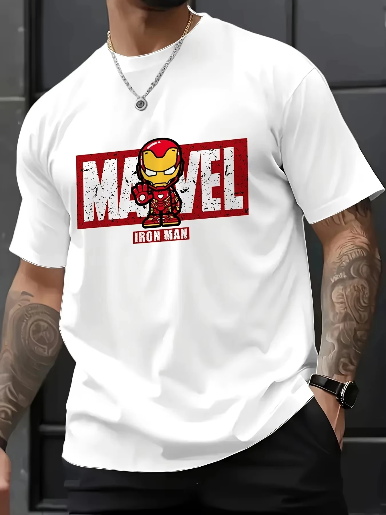 Мужская футболка с графическим принтом Iron Man, топы с изображением супергероев, футболка Marvel Anime
Мужская футболка с графическим принтом Iron Man, топы с изображением супергероев, футболка Marvel Anime