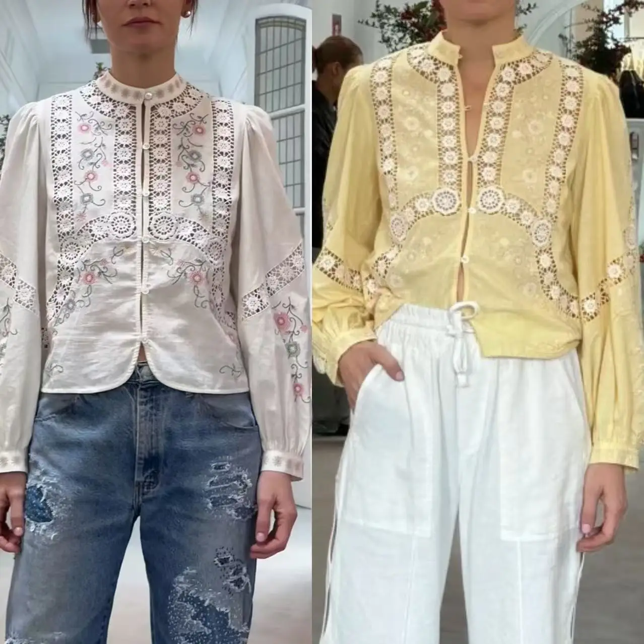 Sezanes 2025 Fashion T-shirt Ethnic Cross Embroidery Blouse Tops Ladies Hollow Out Bubble Sleeve Loose Peplum Shirt Women
Sezanes 2025 Fashion T-shirt Ethnic Cross Embroidery Blouse Tops Ladies Hollow Out Bubble Sleeve Loose Peplum Shirt Women