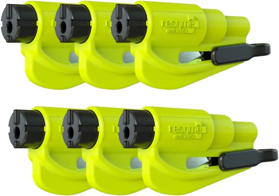 2-in-1 Emergency Car Escape Tool: Seatbelt Cutter & Window Breaker, Pack of 6, Yellow - Compact Safety Hammer
2-in-1 Emergency Car Escape Tool: Seatbelt Cutter & Window Breaker, Pack of 6, Yellow - Compact Safety Hammer