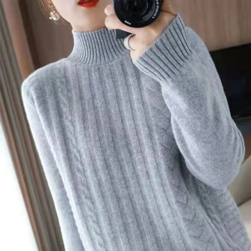 Women's Autumn Winter Thick Cashmere Sweater Half Turtleneck Pullovers Soft Solid Color Knitted Jumper Female Bottoming Shirt
Women's Autumn Winter Thick Cashmere Sweater Half Turtleneck Pullovers Soft Solid Color Knitted Jumper Female Bottoming Shirt