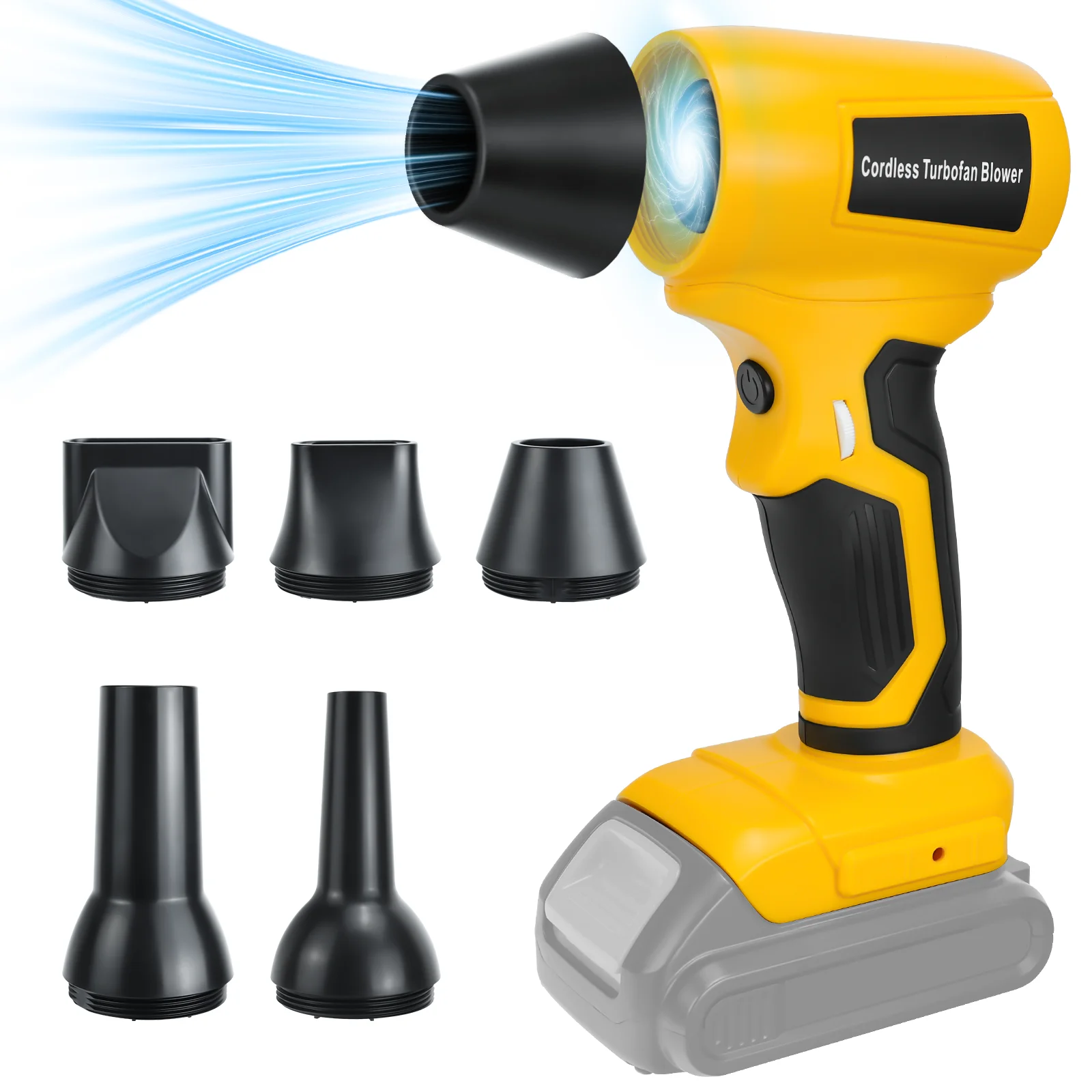 Brushless Violent Fan 130000RPM Powerful Electric Air Blower High-Speed Turbo Jet Fan for Dewalt 20V Battery (No Battery)
Brushless Violent Fan 130000RPM Powerful Electric Air Blower High-Speed Turbo Jet Fan for Dewalt 20V Battery (No Battery)