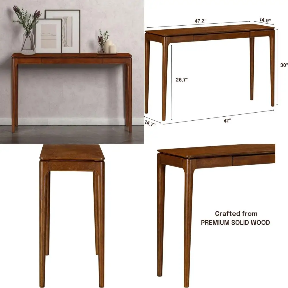 Contemporary Wooden Rectangular Console Table with Concealed Drawer - Water and Heat Proof, Dark Walnut Finish
Contemporary Wooden Rectangular Console Table with Concealed Drawer - Water and Heat Proof, Dark Walnut Finish