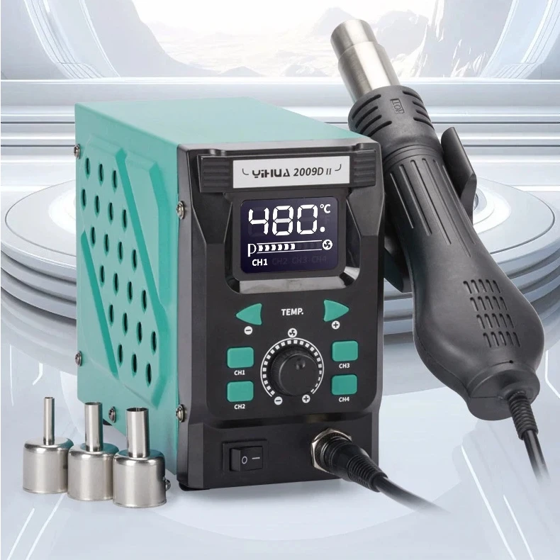 YIHUA 2009D-II 700W SMD Soldering Station 100-480°C Brushless Fan for BGA Chip Phone Computer Repair
YIHUA 2009D-II 700W SMD Soldering Station 100-480°C Brushless Fan for BGA Chip Phone Computer Repair