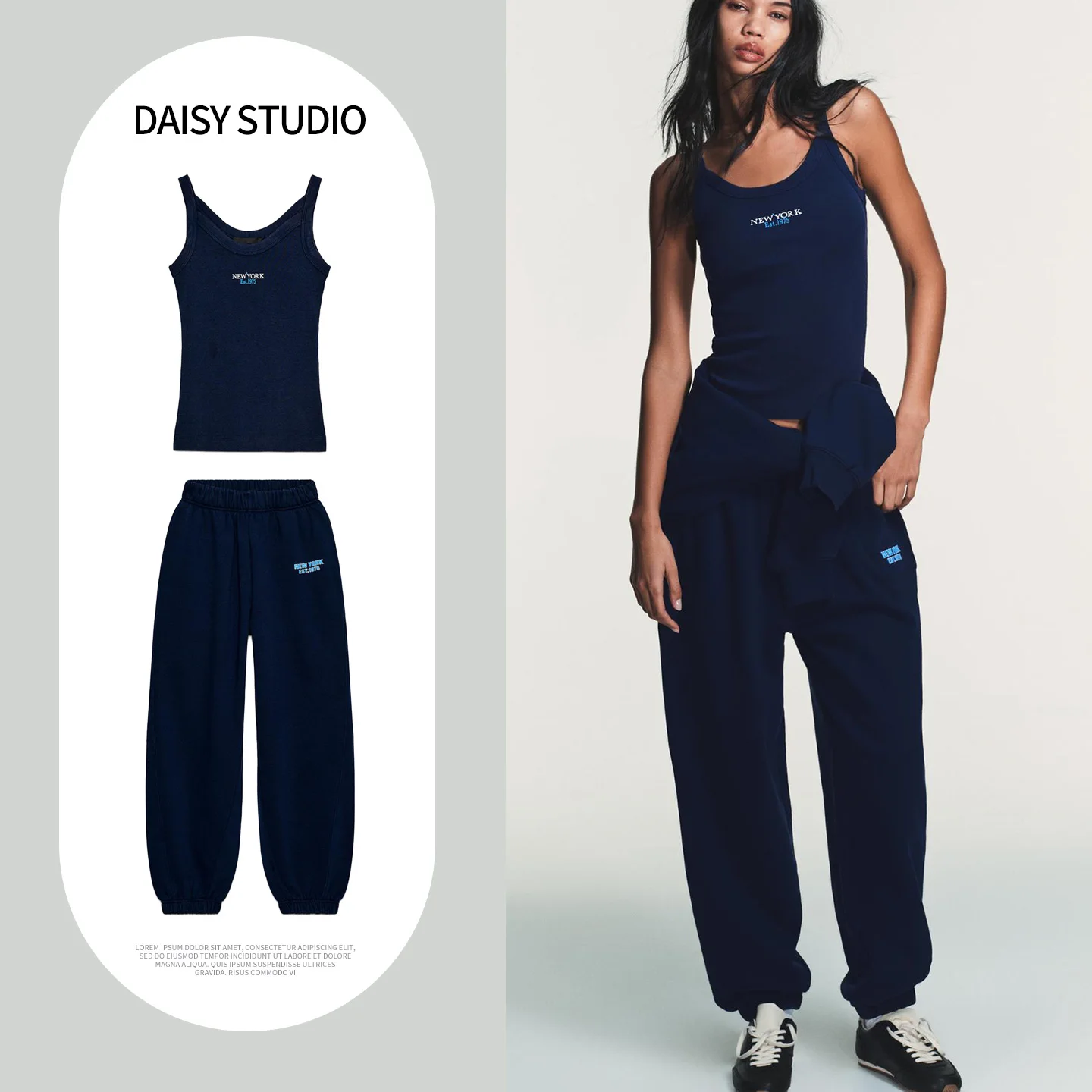 Spring New Women's Printed Ribbed T-shirt Vest Set Long Pants Running Suit Two-Piece Outfit Fashionable Striped Letter Pattern
Spring New Women's Printed Ribbed T-shirt Vest Set Long Pants Running Suit Two-Piece Outfit Fashionable Striped Letter Pattern