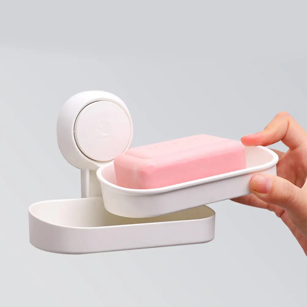 Suction Cup Soap Dish Double Layers Hard Plastic Bathroom Kitchen White Strong Suction No Mark Raised Drain Strip
Suction Cup Soap Dish Double Layers Hard Plastic Bathroom Kitchen White Strong Suction No Mark Raised Drain Strip