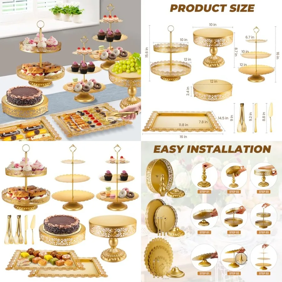 Cake Stand Metal Dessert Table Display Set Tiered Cupcake Holder Fruit Candy Donut Plate Serving Tower Tray Platter
Cake Stand Metal Dessert Table Display Set Tiered Cupcake Holder Fruit Candy Donut Plate Serving Tower Tray Platter