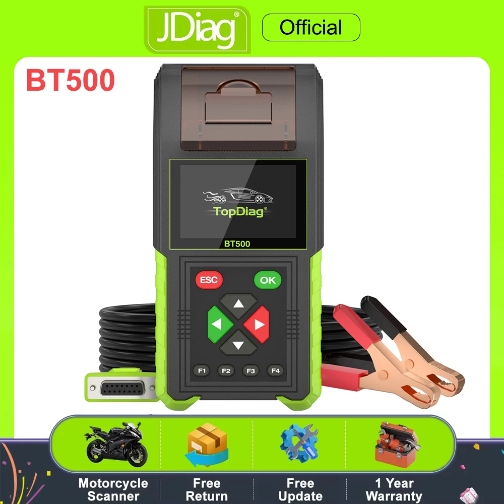 Topdiag BT500 Car Battery Tester 20-2000CCA 12V 24V Leakage Detect Load Relay Test Auto Battery Analyzer Automotive Battery Tool
Topdiag BT500 Car Battery Tester 20-2000CCA 12V 24V Leakage Detect Load Relay Test Auto Battery Analyzer Automotive Battery Tool