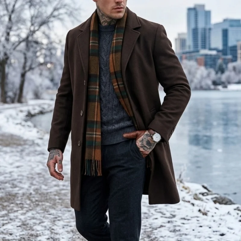 New Winter Men's Long Blended Coat with Single-Button Closure Business-Casual Jacket Men Street-Ready Suit-Style Outerwear
New Winter Men's Long Blended Coat with Single-Button Closure Business-Casual Jacket Men Street-Ready Suit-Style Outerwear