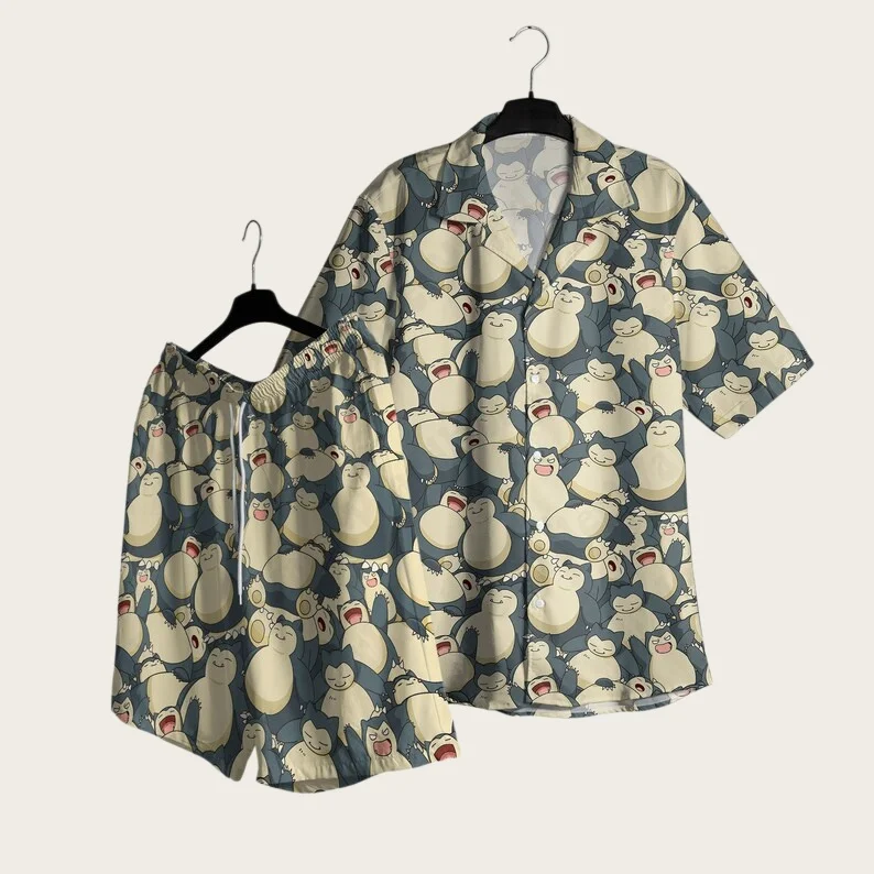 2026 Summer Bestseller Snorlax Men's Hawaiian Shirt Shorts Set Women Loose Anime Loungewear Two-piece Set with T-shirt Shorts
2026 Summer Bestseller Snorlax Men's Hawaiian Shirt Shorts Set Women Loose Anime Loungewear Two-piece Set with T-shirt Shorts