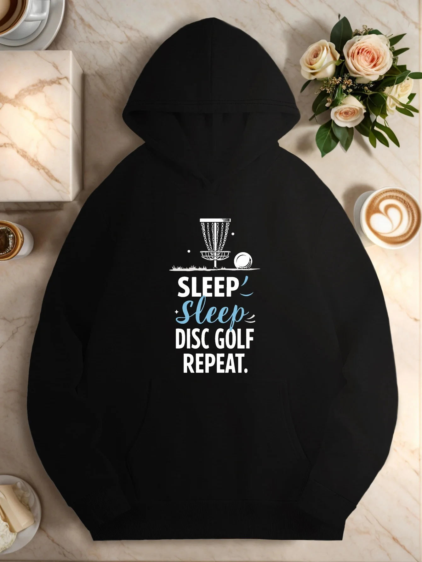 Женская повседневная толстовка с капюшоном EAT SLEEP DISC GOLF REPEAT — черный геометрический принт, свободная посадка с карманами, толстовка в повседневном стиле
Женская повседневная толстовка с капюшоном EAT SLEEP DISC GOLF REPEAT — черный геометрический принт, свободная посадка с карманами, толстовка в повседневном стиле
