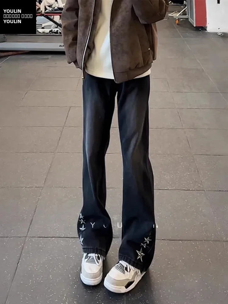 Мужские джинсы Bla Star с вышивкой, утолщенные, с высокой талией, прямые, слегка расклешенные, в американском уличном стиле
Мужские джинсы Bla Star с вышивкой, утолщенные, с высокой талией, прямые, слегка расклешенные, в американском уличном стиле