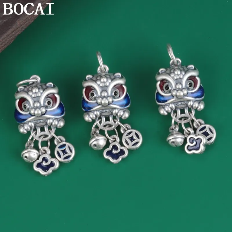 BOCAI New Real S999 Silver Jewelry National Wind Lion Dance Pendant Vintage Drop Glue Craft Tassel Pendant DIY Accessories
BOCAI New Real S999 Silver Jewelry National Wind Lion Dance Pendant Vintage Drop Glue Craft Tassel Pendant DIY Accessories