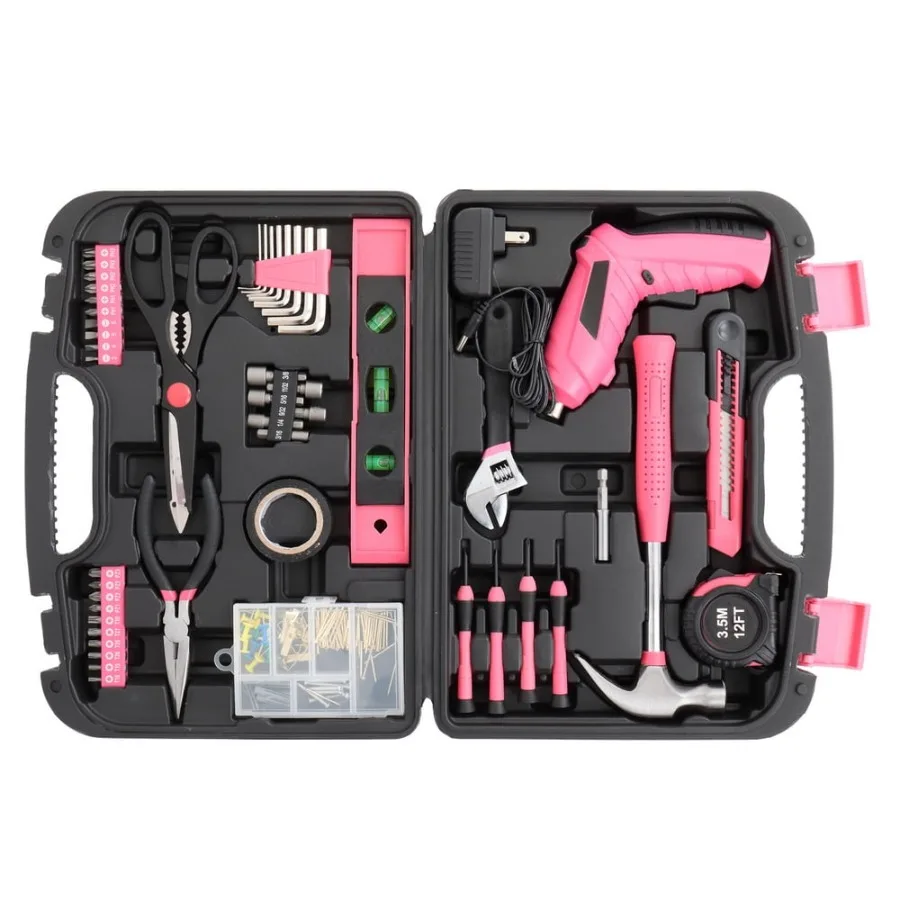 149pcs Iron Household Tool Set Pink Tool Drill Set Box Tool Kit For Women College Student House With Drill
149pcs Iron Household Tool Set Pink Tool Drill Set Box Tool Kit For Women College Student House With Drill