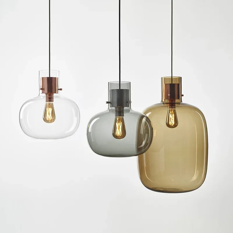 Nordic Luxury Pendant Lights Clear Smoke Gray Glass Hanging Light Living Room Decoration Bar Glass Bottle Pendant Lamp
Nordic Luxury Pendant Lights Clear Smoke Gray Glass Hanging Light Living Room Decoration Bar Glass Bottle Pendant Lamp