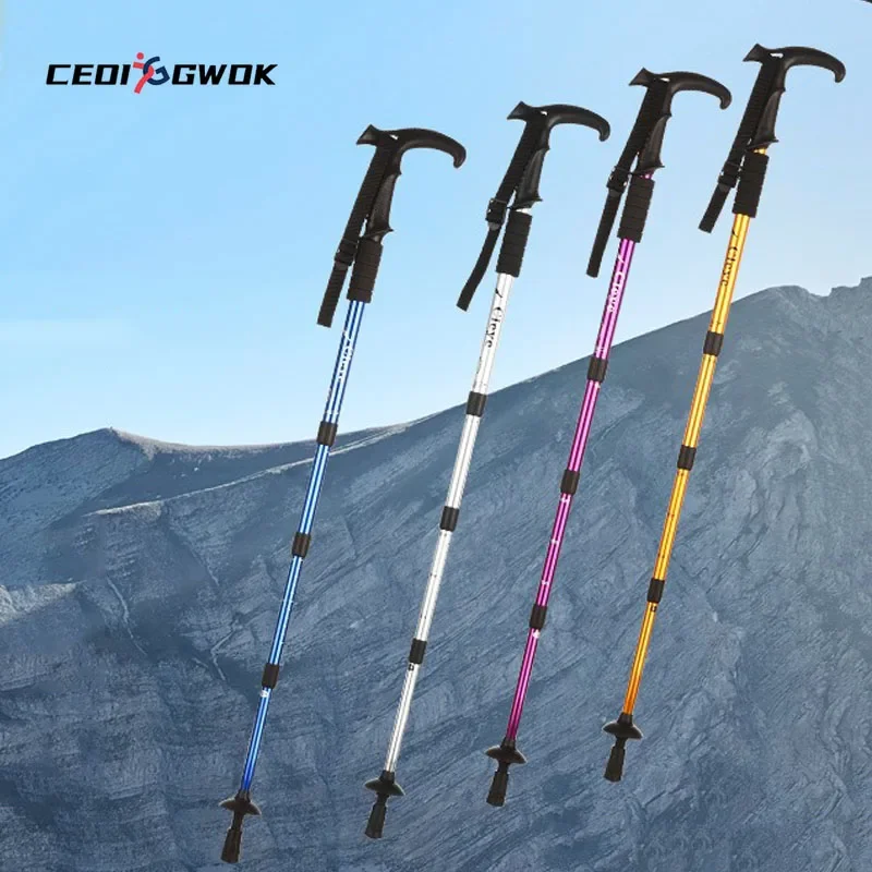 CEOI GWOK Trekking Poles Shockproof Trekking Poles 4-Section Telescopic T-Handle Anti-Slip Grip Outdoor Hiking Walking Stick
CEOI GWOK Trekking Poles Shockproof Trekking Poles 4-Section Telescopic T-Handle Anti-Slip Grip Outdoor Hiking Walking Stick