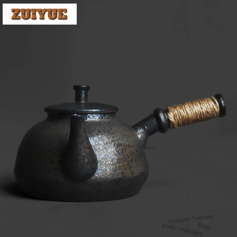 750ml Kiln-fambe Black Gold Teapot Bamboo Knot Side Handled Pot Tea Soaking Kettle With Strainer Teaware Accessories Decoration
750ml Kiln-fambe Black Gold Teapot Bamboo Knot Side Handled Pot Tea Soaking Kettle With Strainer Teaware Accessories Decoration