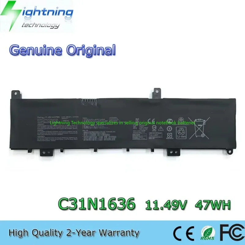 2025 Year Original C31N1636 11.49V 47Wh Notebook Battery for Asus X580V X580VN N580VN N580VD NX580V NX580VD7700 0B200-02580000
2025 Year Original C31N1636 11.49V 47Wh Notebook Battery for Asus X580V X580VN N580VN N580VD NX580V NX580VD7700 0B200-02580000