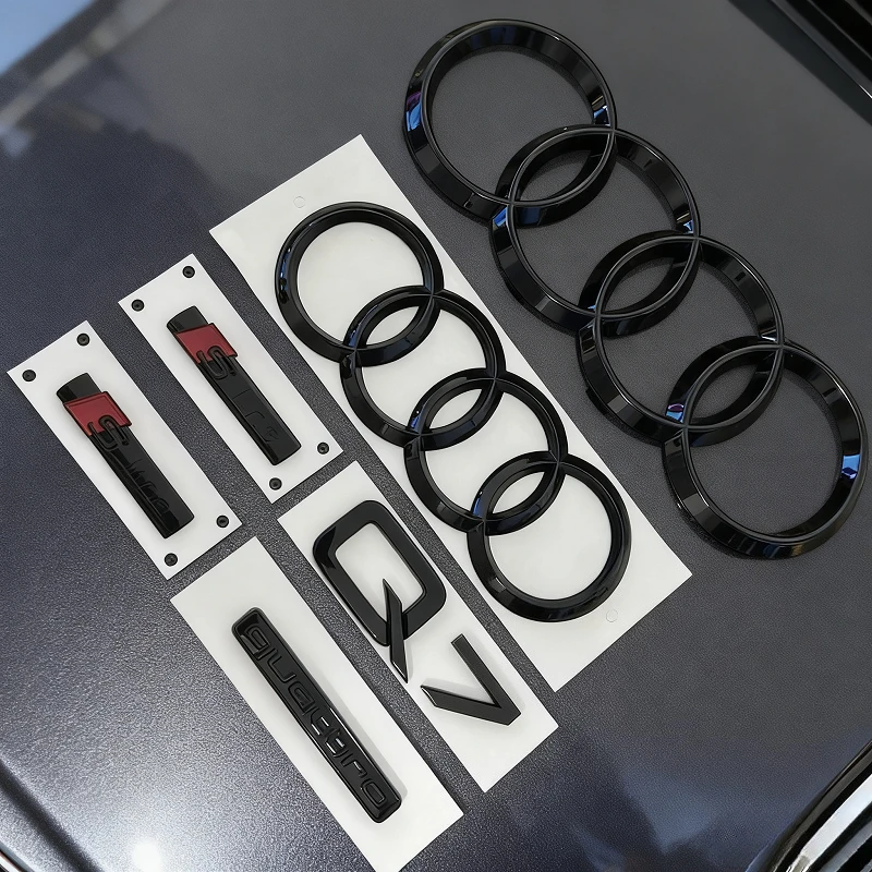 ABS Black 4-Ring Car Emblem Sticker for Audi Q7 2016-2023 Front Grill Hood Rear Trunk Badge 1P Quattro 2P Sline Compatible
ABS Black 4-Ring Car Emblem Sticker for Audi Q7 2016-2023 Front Grill Hood Rear Trunk Badge 1P Quattro 2P Sline Compatible