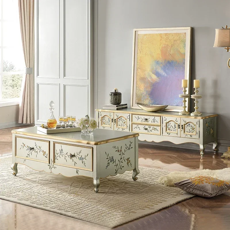 AATV Cabinet Coffee Table Combination, Living Room Solid Wood Floor Cabinet
AATV Cabinet Coffee Table Combination, Living Room Solid Wood Floor Cabinet
