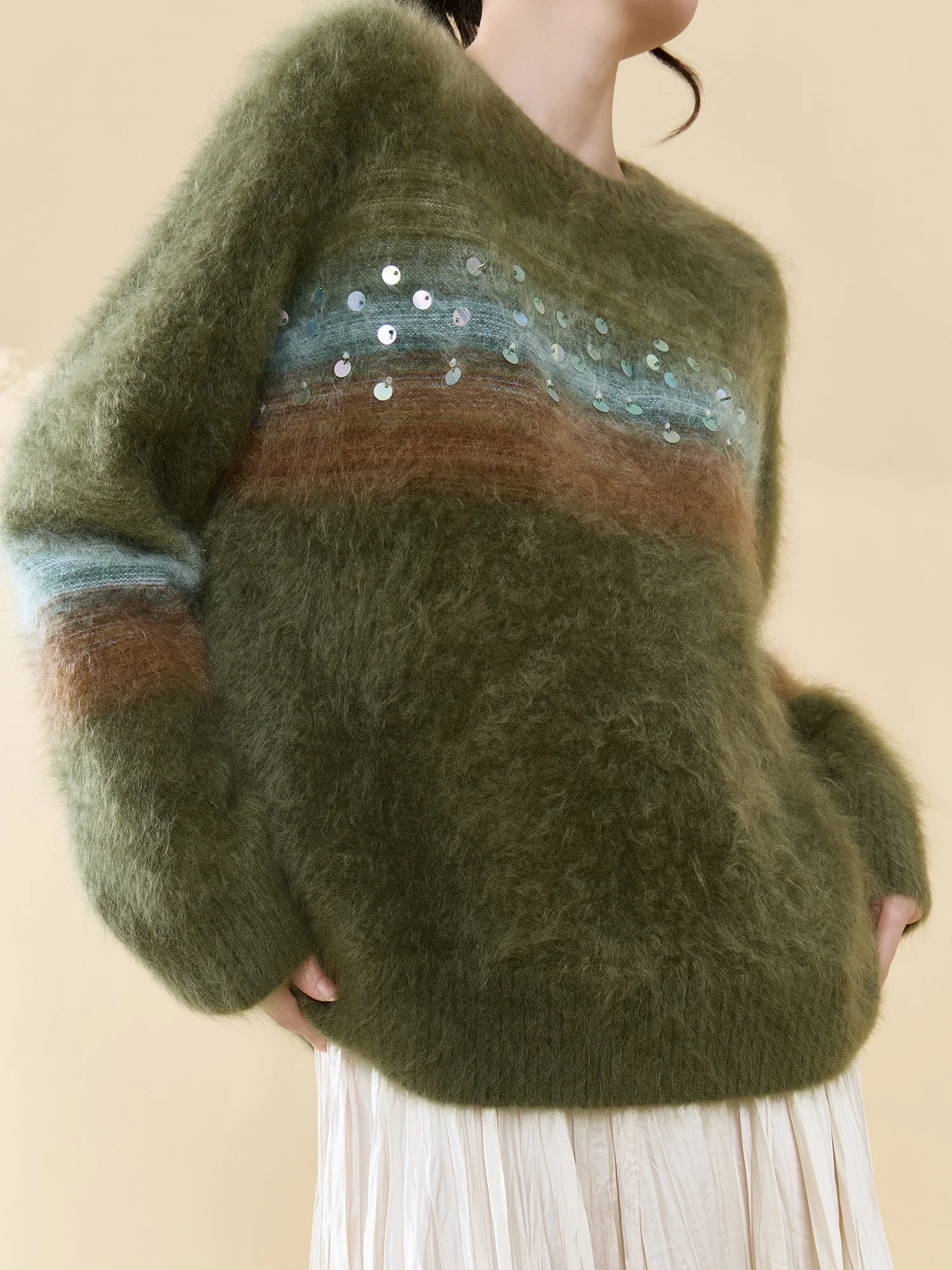 Retro Spliced Sequin Knitted Sweater Women's Overhead Lazy Feel Autumn Winter New Arrival Fing Warmth Long Sve round Ne
Retro Spliced Sequin Knitted Sweater Women's Overhead Lazy Feel Autumn Winter New Arrival Fing Warmth Long Sve round Ne