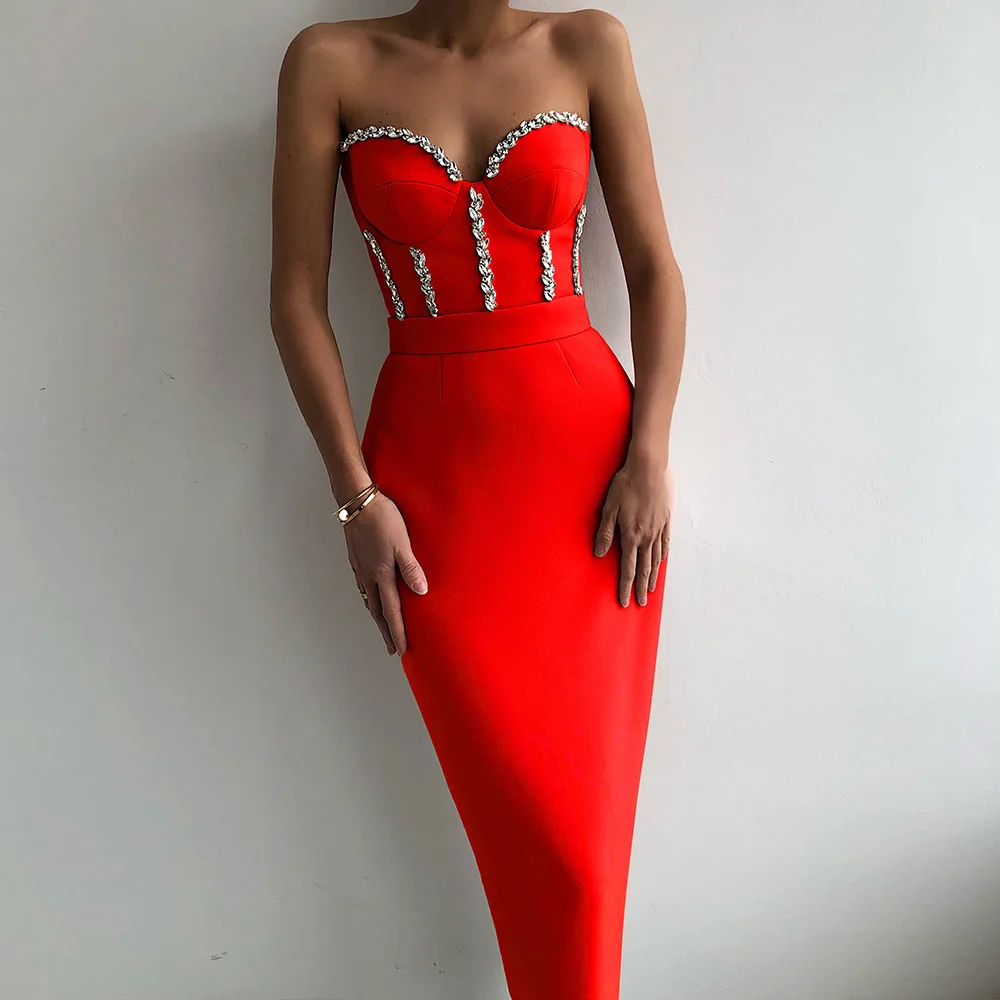 Foreign Trade New Solid Color Temperament Bra Bandage Dress Sexy Diamond Embedding Party Birthday Dresses For Women Blue Red
Foreign Trade New Solid Color Temperament Bra Bandage Dress Sexy Diamond Embedding Party Birthday Dresses For Women Blue Red