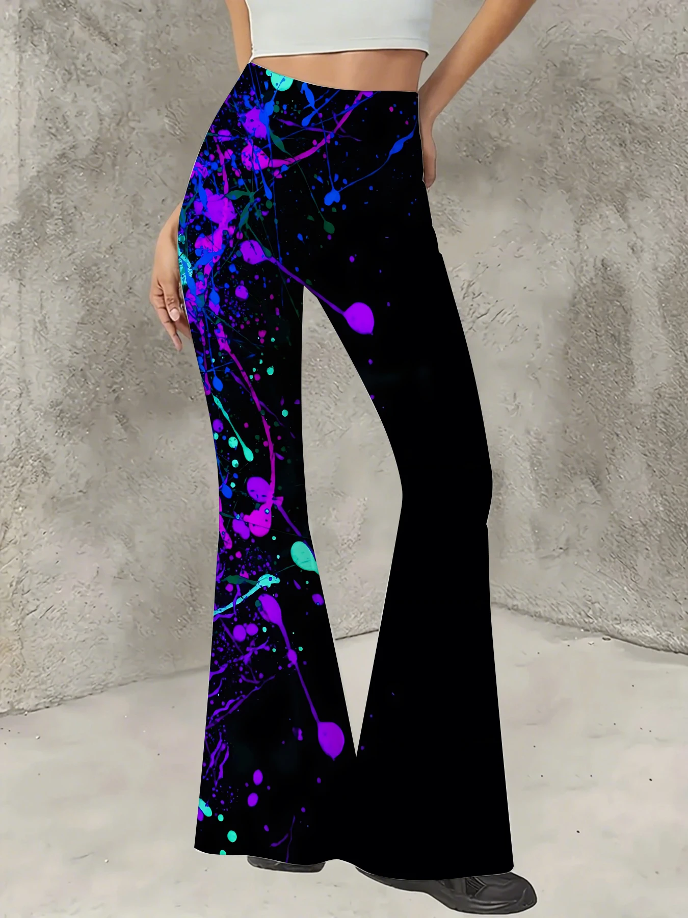 Y2K Graphic Print Flare Pants Women High Waist Knit Bell Bottom Trousers
Y2K Graphic Print Flare Pants Women High Waist Knit Bell Bottom Trousers