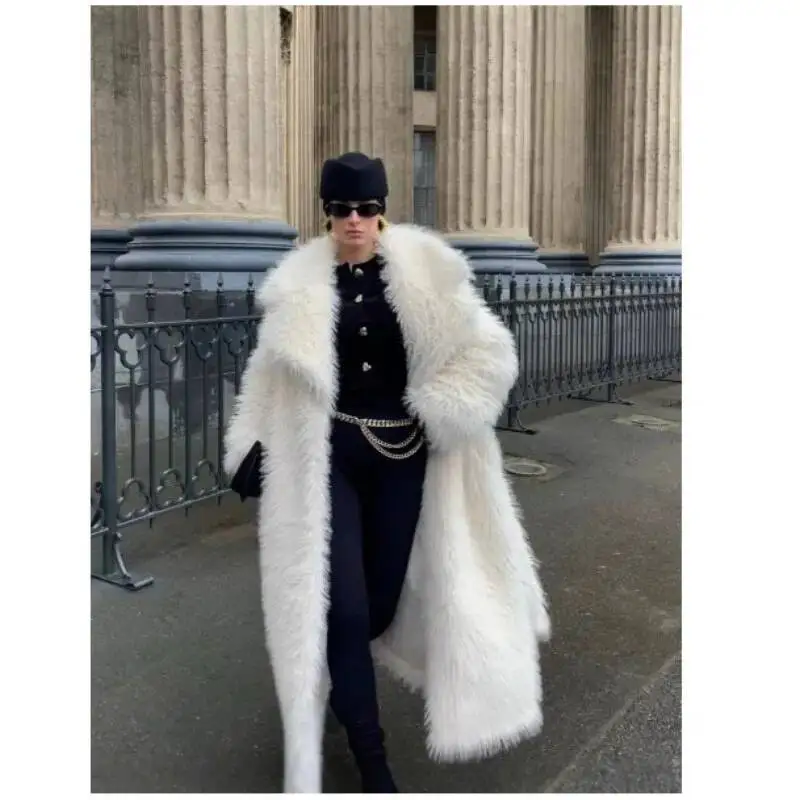 Fashion Warm Outerwear Long Faux New Style Knee-Length White Outcoat Thickened Elegant Eco-Friendly Fur Coat
Fashion Warm Outerwear Long Faux New Style Knee-Length White Outcoat Thickened Elegant Eco-Friendly Fur Coat