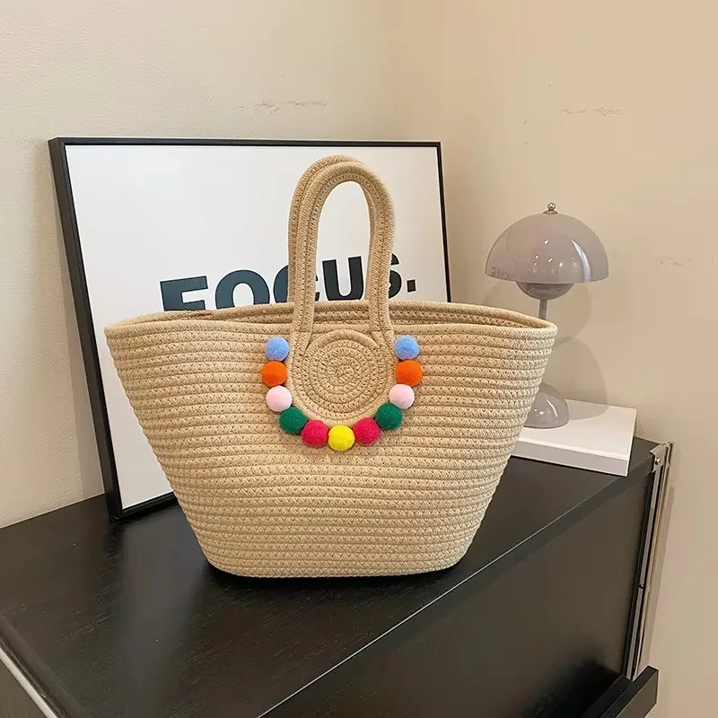 Large Capacity Straw Weaving Top-Handle Bags Casual Colored Dots 2025 High Quality Bags for Women Versatile Shoulder Bags
Large Capacity Straw Weaving Top-Handle Bags Casual Colored Dots 2025 High Quality Bags for Women Versatile Shoulder Bags