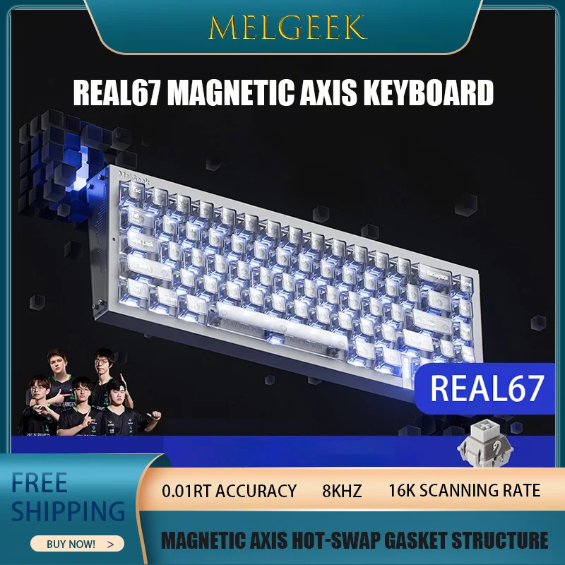Melgeek Real 67 Gaming Keyboard Magnetic Axis Hot-Swap Gasket Structure Rt 0.01mm 16k Sampling Rate Responds Quickly 8Khz Type-c
Melgeek Real 67 Gaming Keyboard Magnetic Axis Hot-Swap Gasket Structure Rt 0.01mm 16k Sampling Rate Responds Quickly 8Khz Type-c