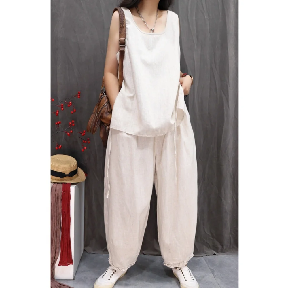 2026 Spring Summer Solid Color Linen Loose Oversize Vest + Harem Pants Stylish Casual Two-Piece Set Women XY8
2026 Spring Summer Solid Color Linen Loose Oversize Vest + Harem Pants Stylish Casual Two-Piece Set Women XY8