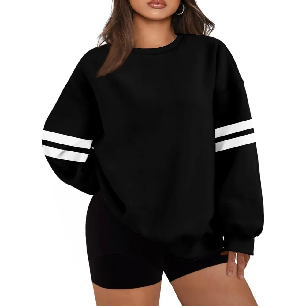 Tesco женские толстовки больших размеров с круглым вырезом и длинными рукавами, пуловеры большого размера, топы в полоску, осенняя мода 2025 года, одежда
Tesco женские толстовки больших размеров с круглым вырезом и длинными рукавами, пуловеры большого размера, топы в полоску, осенняя мода 2025 года, одежда